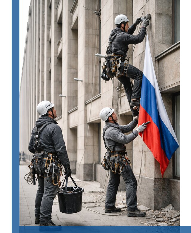 Профессиональная установка флагов на фасаде в Нерюнгри