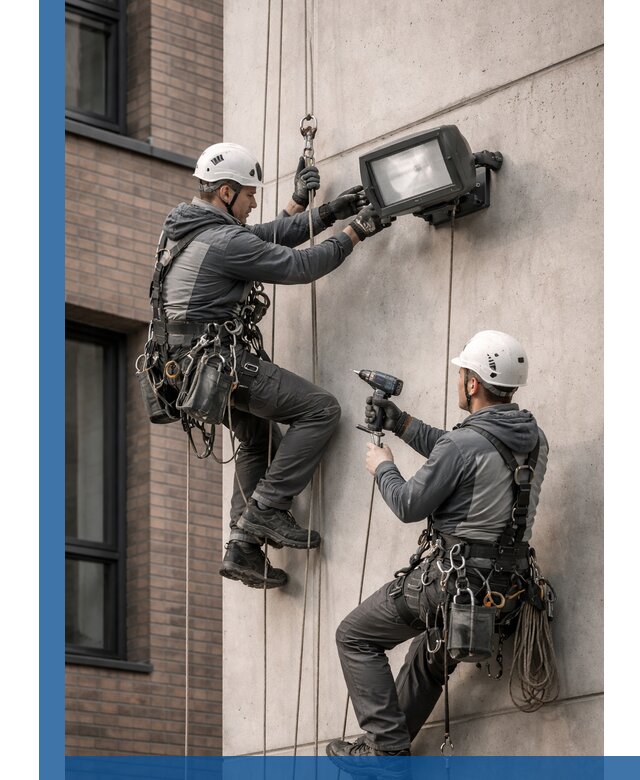 Профессиональный монтаж фасадных прожекторов в Нерюнгри под ключ