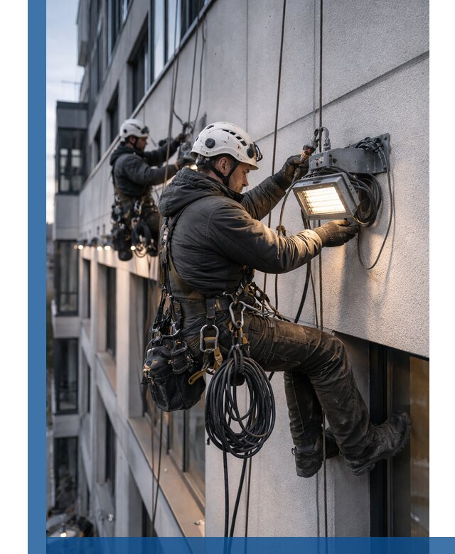 Монтаж фасадного освещения в Нерюнгри установка и подключение