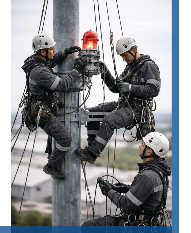 Монтаж заградительных огней в Нерюнгри от 9231 р. | ВЫСОТНИК-Нрю