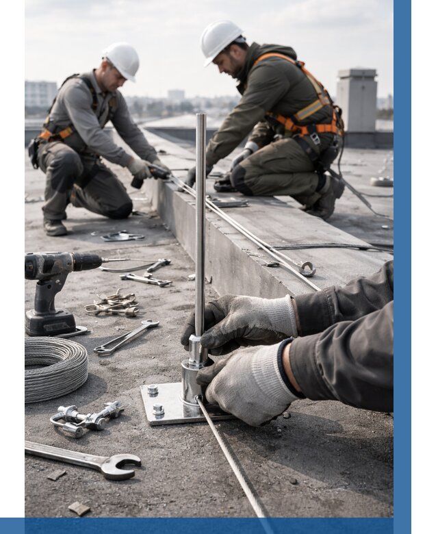 Монтаж молниезащиты на кровле в Нерюнгри цена от 27150 р. | ВЫСОТНИК-Нрю