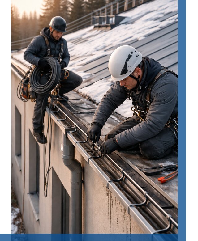 Монтаж греющего кабеля на кровле в Нерюнгри от 489 р. | ВЫСОТНИК-Нрю