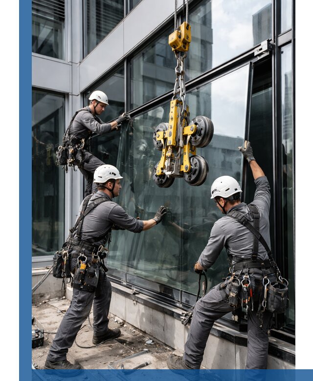 Структурное остекление фасадов в Нерюнгри монтаж и обслуживание