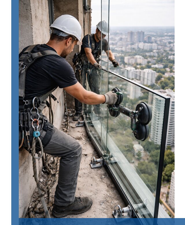 Монтаж стеклянных ограждений под ключ с гарантией в Нерюнгри