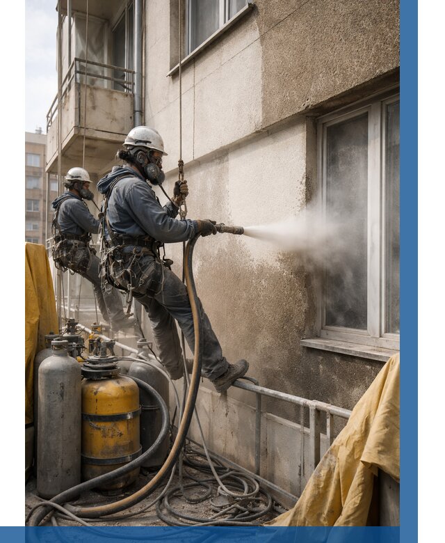 Пескоструйная очистка фасада в Нерюнгри от 706 р. | ВЫСОТНИК-Нрю