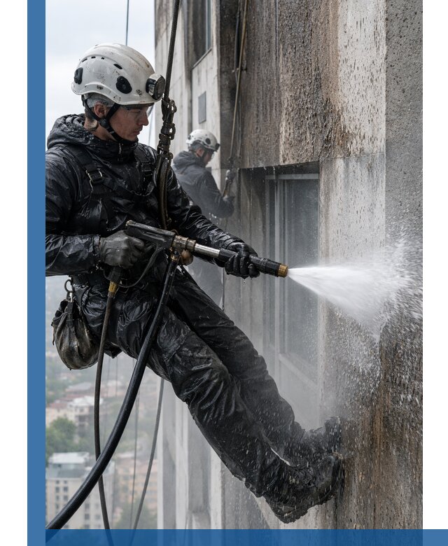 Гидроструйная очистка фасадов и конструкций в Нерюнгри