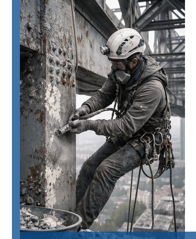 Удаление старой краски с металлических конструкций в Нерюнгри