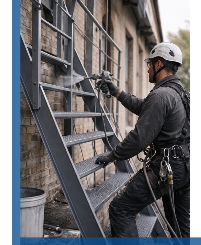 Покраска и антикоррозионная защита пожарных лестниц в Нерюнгри