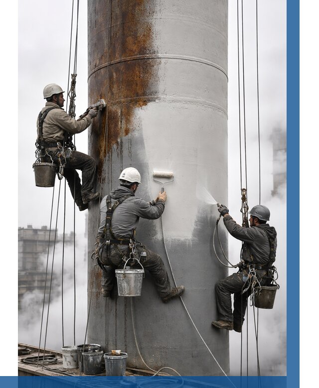 Покраска дымовых труб в Нерюнгри от 9231 р. | ВЫСОТНИК-Нрю