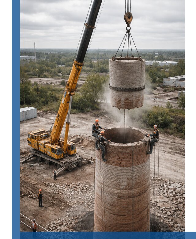 Демонтаж дымовой трубы в Нерюнгри с гарантиями безопасности