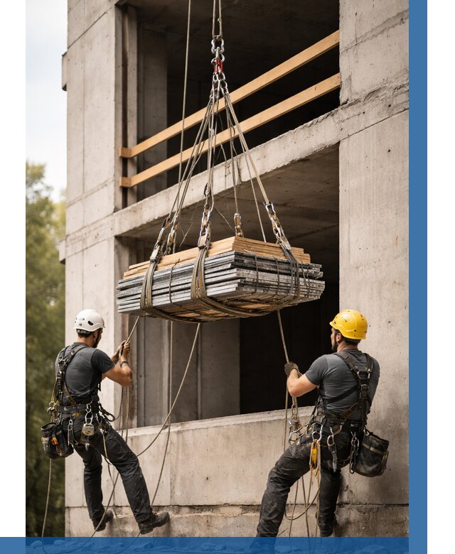 Подъем материала на этаж веревками в Нерюнгри от 1629 р. | ВЫСОТНИК-Нрю