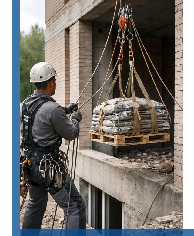 Подъем материалов на этаж веревками в Нерюнгри оперативно