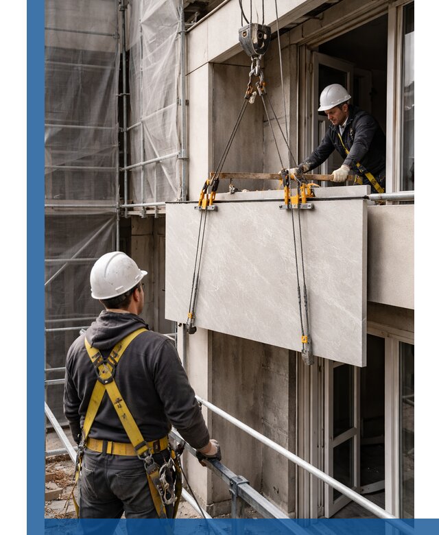 Подъем керамогранита на этаж в Нерюнгри грузчиками и техникой