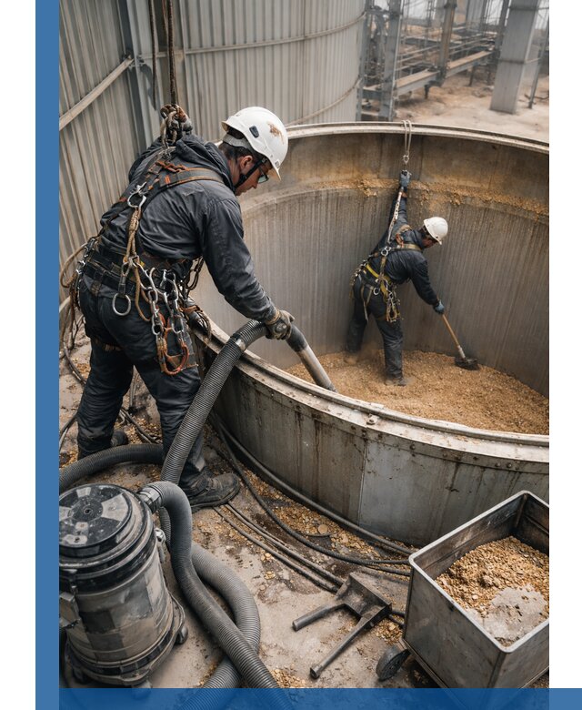 Профессиональная чистка зерновых бункеров в Нерюнгри с выездом