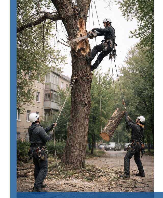 Срочное удаление аварийных деревьев в Нерюнгри с гарантией безопасности