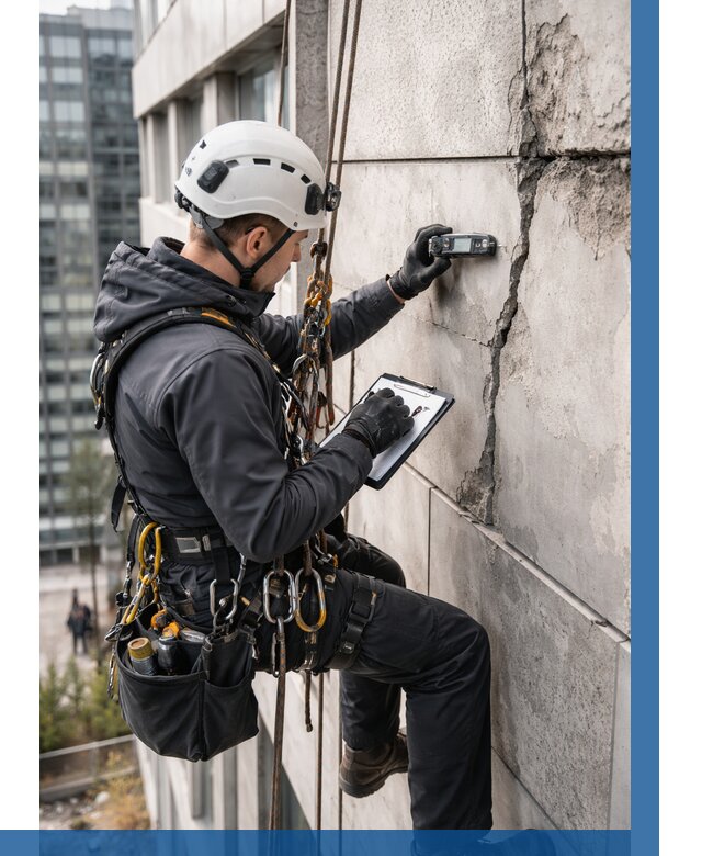 Обследование фасада альпинистами в Нерюнгри от 130 р. | ВЫСОТНИК-Нрю