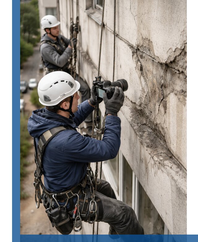 Фотофиксация дефектов фасада с высотной съемкой в Нерюнгри