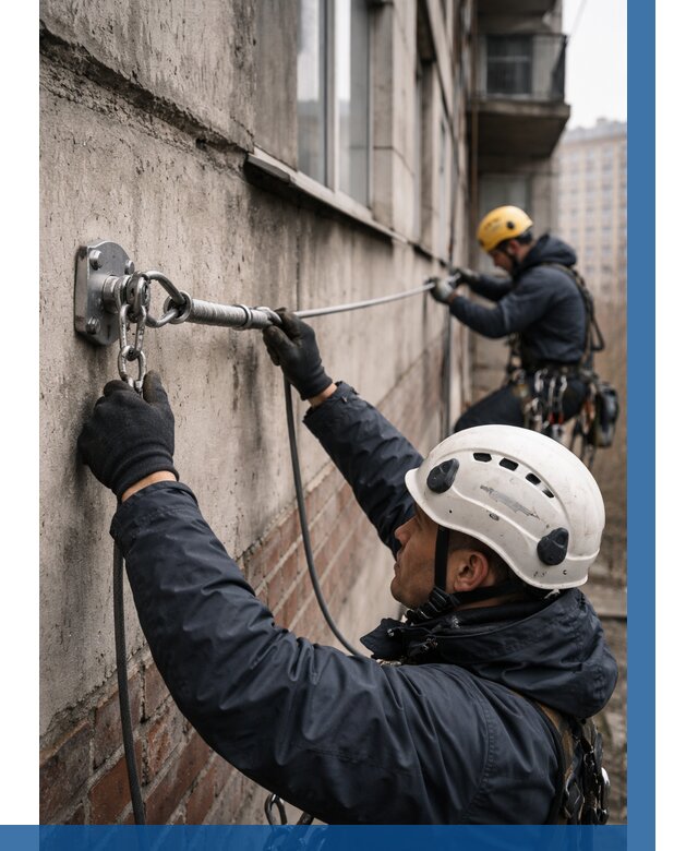 Монтаж анкерных линий в Нерюнгри от 3258 р. | ВЫСОТНИК-Нрю